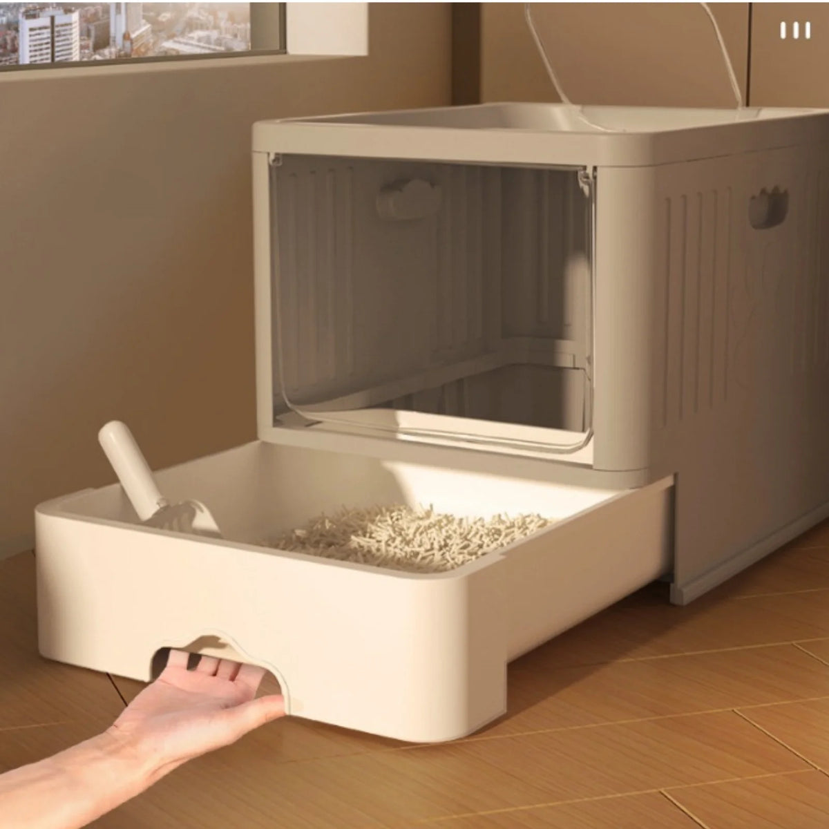 Cat Litter Box, Cat Toilet House, Self-Cleaning Litter Tray, Automatic Self-Cleaning Cat Litter Box with Ultraviolet Rays